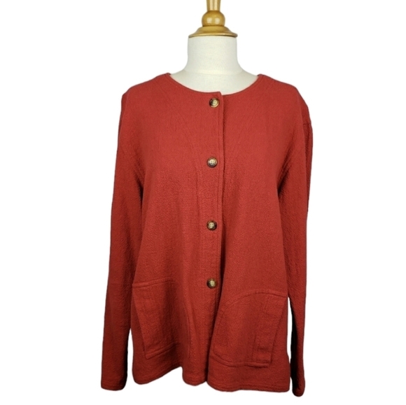 Orvis Boxy Button Front Lagenlook Shacket Top M - Picture 1 of 9